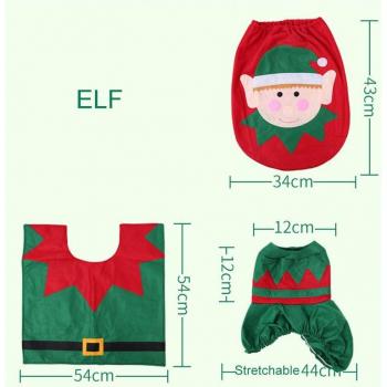 Conjunto Elfo & Nieve: Funda de Asiento Navideña