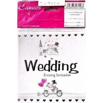 Invitation de mariage Cameos (Pack de 6)