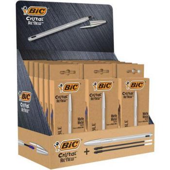 Bic Cristal Re-new Medium Balpen Assorti met Blister