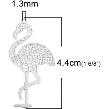 DoreenBeads Filigree Copper Ostrich Bird Pendants Gold Silver 4.4cm x 2.2cm, 10 Count