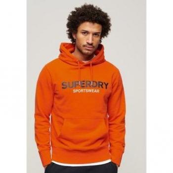 Felpa Con Cappuccio Arancione Superdry Sportswear Logo Loose S