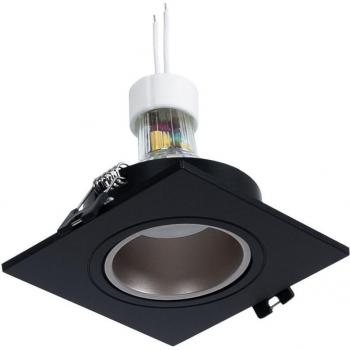 Barcelona LED Aro Cuadrado 93x93mm (Negro/Champagne) + GU10 5,4W