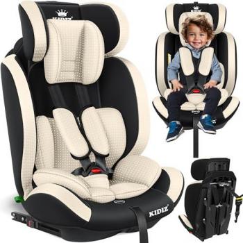 Siège auto KIDIZ® Bébé-Enfant Isofix – 9 à 36 kg, Groupes 1–3, Ceinture 5 Points ECE R129/03 Beige