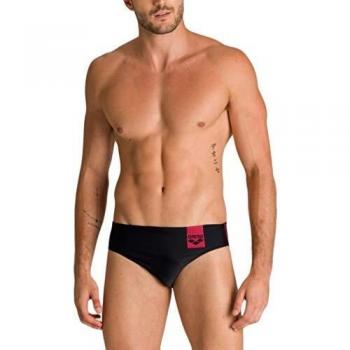Slip de Bain Arena Basics pour Homme M Noir/Rouge Fluo