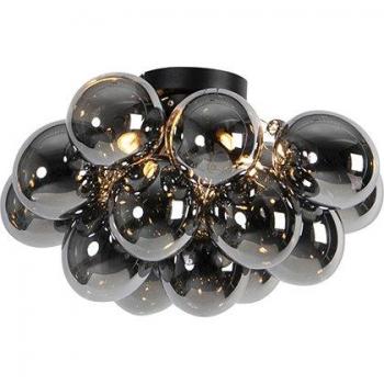 Qazqa 4-flammige Deckenleuchte Uvas, G9, Schwarz, Design, Glas, ohne Leuchtmittel