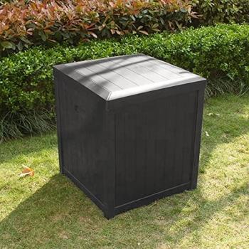 Petit Coffre de Jardin Gris 120L, Dimensions 56x56x62 cm