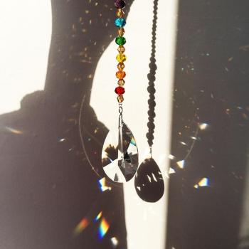 Window Hanging Rainbow Maker with Crystal Pendants