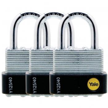 Yale Locks YALY125403PK 40 mm Laminated Steel Padlock (Pack 3)