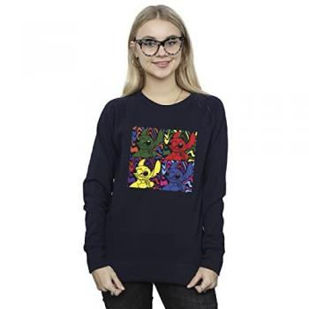 Women’s Lilo & Stitch Pop‑Art Blue Sweatshirt – Small
