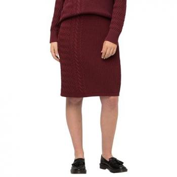 Elastischer Strickrock für Damen, braun, Größe 50/52, Biobaumwolle, Ulla Popken