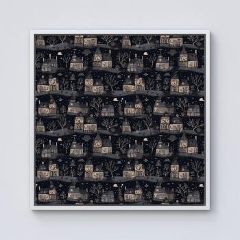 Eerie Estate Print – 101.6 cm, Grey
