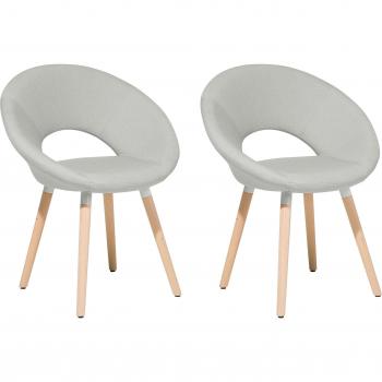 Sillas de comedor Roslyn conjunto de 2 tejido gris claro