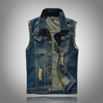 Plus Size 6XL Denim Vest for Men