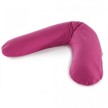 Original THERALINE Stillkissen mit Mikroperlen 190 cm – Fuchsia‑Jersey-Bezug
