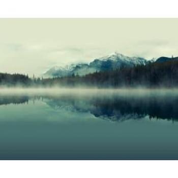 Misty Mountain Lake Wall Mural