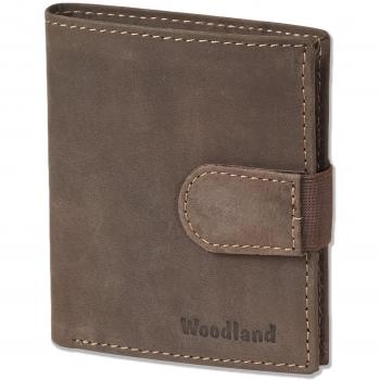 Compacta Woodland Tarjetero de Cuero Marrón Oscuro