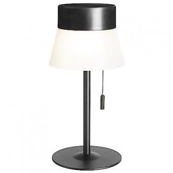 Lampe de table LED solaire en métal noir