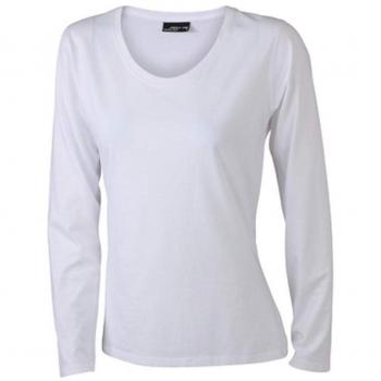 James and Nicholson Ladies T-Shirt Long Sleeve (XXL) (White)