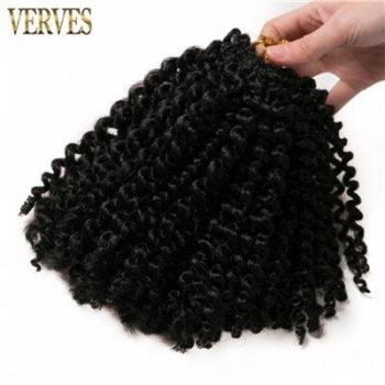 Extensiones de Trenzas de Crochet Rizadas 90g, 3 Unidades, 8 Pulgadas, Sintético Ombre Rubias