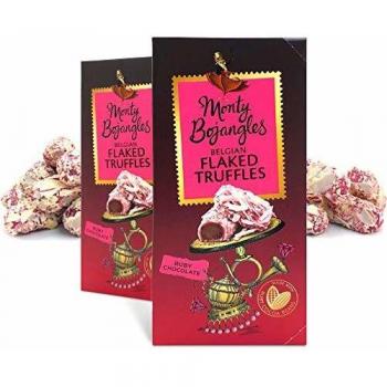 Monty Bojangles Ruby Chocolate Luxury Flaked Truffles, 2 x 100g