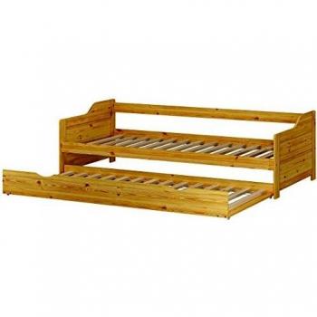 Banquette Lits Superposés ERST-HOLZ, Modèle 60.34-09, Pin Massif Naturel, Dimensions 90x200 cm, Avec 2 Somm