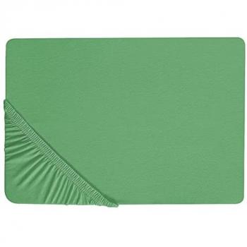 Elastic Edging Green Cotton Fitted Sheet 180 x 200 cm Solid Color