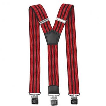 Fabio Farini Y‑Design Hosenträger 4 cm – verstellbar, starkes Clipsystem, Rot-Schwarz