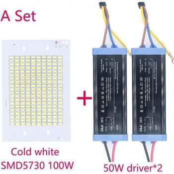 Juego de LED SMD5730 con controlador, 200W, 100W, 50W, 30W y 20W, para focos y paneles