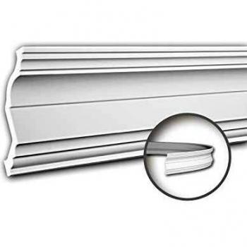 Profhome Neo-Classical White Flexible Crown Moulding 2 m