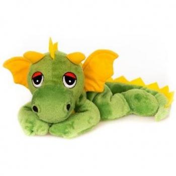 Habibi Plush Wärmekissen „Glücksdrache“ – Grün, mit Hirschkern
