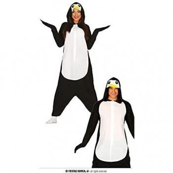 Süßes Pinguin-Kostüm für Erwachsene schwarz-weiss-gelb