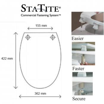 Carrara & Matta Sta-Tite White Anti-Vandal Plastic Bottom Fitting Toilet Seat