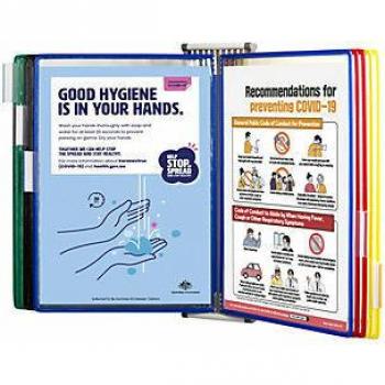Komplettpaket Tarifold: Antimikrobielle Wandsichttafel + 10 Klarsicht‑Blätter (DIN A4)