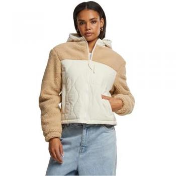 Giacca Sherpa Crinkle Nylon Mix Donna Beige / Cream 5XL