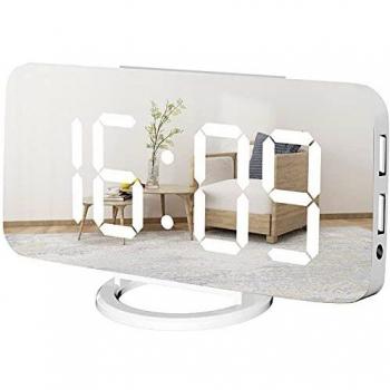 Réveil numérique WulaWindy avec grand écran LED et chargeur USB