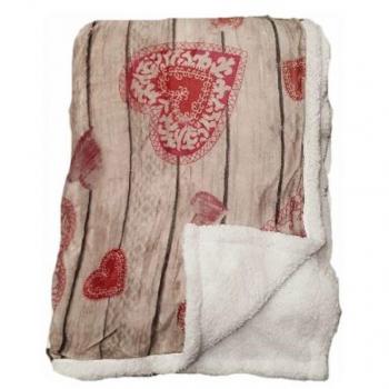 Coperta Pile Microfibra Matrimoniale Fantasia Tirolese Cuori