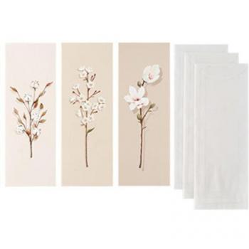 Juego de Tarjetas con Membrete y Sobres Tornasol Blanco