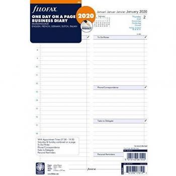 FILOFAX A4 Day per Page Multilanguage Refill for 2020