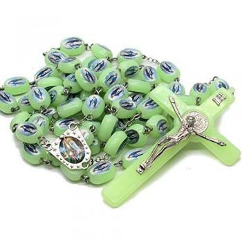 Collier Tenture Murale Chapelet décoration surdimensionnée Croix catholique église catholique Chapelet Perles Croix (Couleur : Madonna)