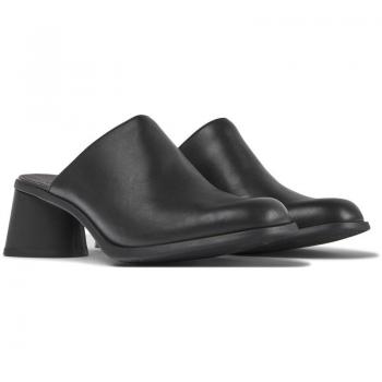 Mules Camper Kiara negras de piel para mujer, talla 42