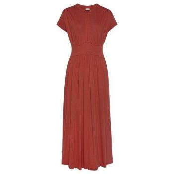 LASCANA Midikleid mit V-Ausschnitt und Reißverschluss