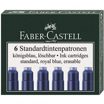 Faber castell estuche de 6 cartuchos tinta borrable azul