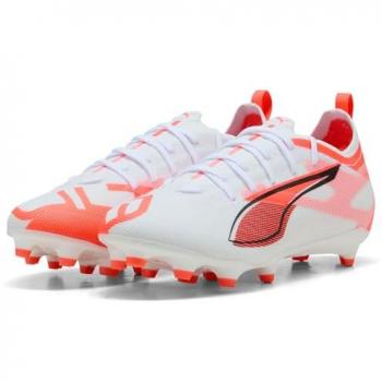 Scarpe Puma Ultra 5 Pro FG/AG per Ragazzi Bianco/Nero/Glowing Rosso 37