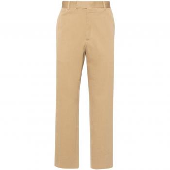 Gucci Men's Web-Stripe Trim Tailored Trousers, Beige, Size 48