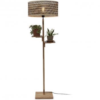 GOOD & MOJO Java Floor Lamp with Storage, Natural/Black