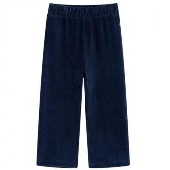 Pantalón Infantil Pana Azul Marino 116 con Cintura Elástica, Dobladillo y Bolsillos