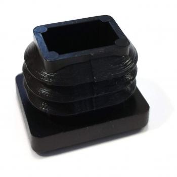 25x20mm Plastic Terminal End Caps for Profile Rods (Black, Pack of 4)