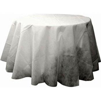 NAPPE RONDE UNIE SOFT NON TISSEE Ô 240 CM, Blanc