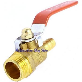 1/2PT Male Threaded Brass Ball Valve to 10mm Barb Connector