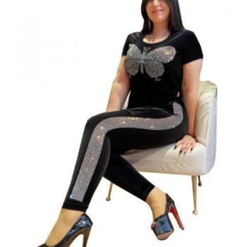 Ladies Velvet Dashiki Matching Set